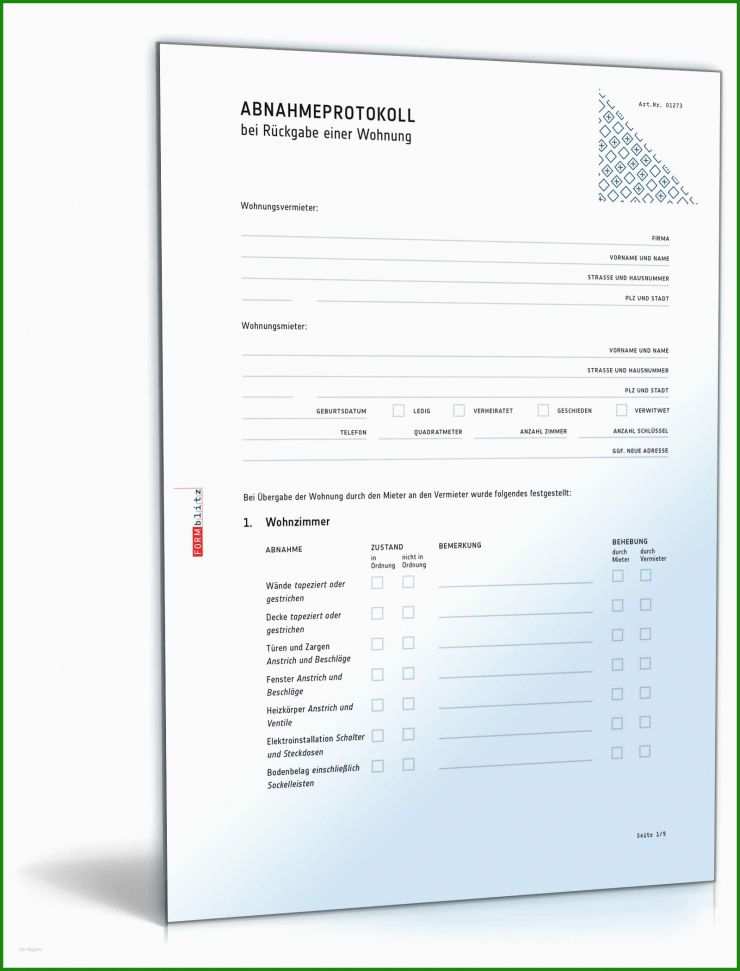 Wohnungsübergabe Protokoll Muster