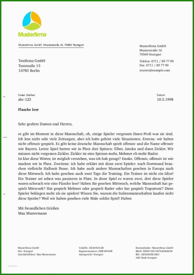 Word Vorlage Brief Din 5008