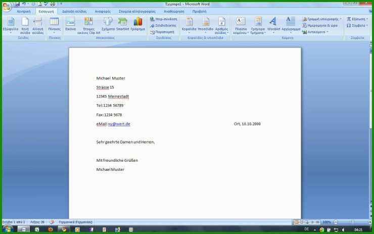 Word Vorlage Brief Mit Adressfenster