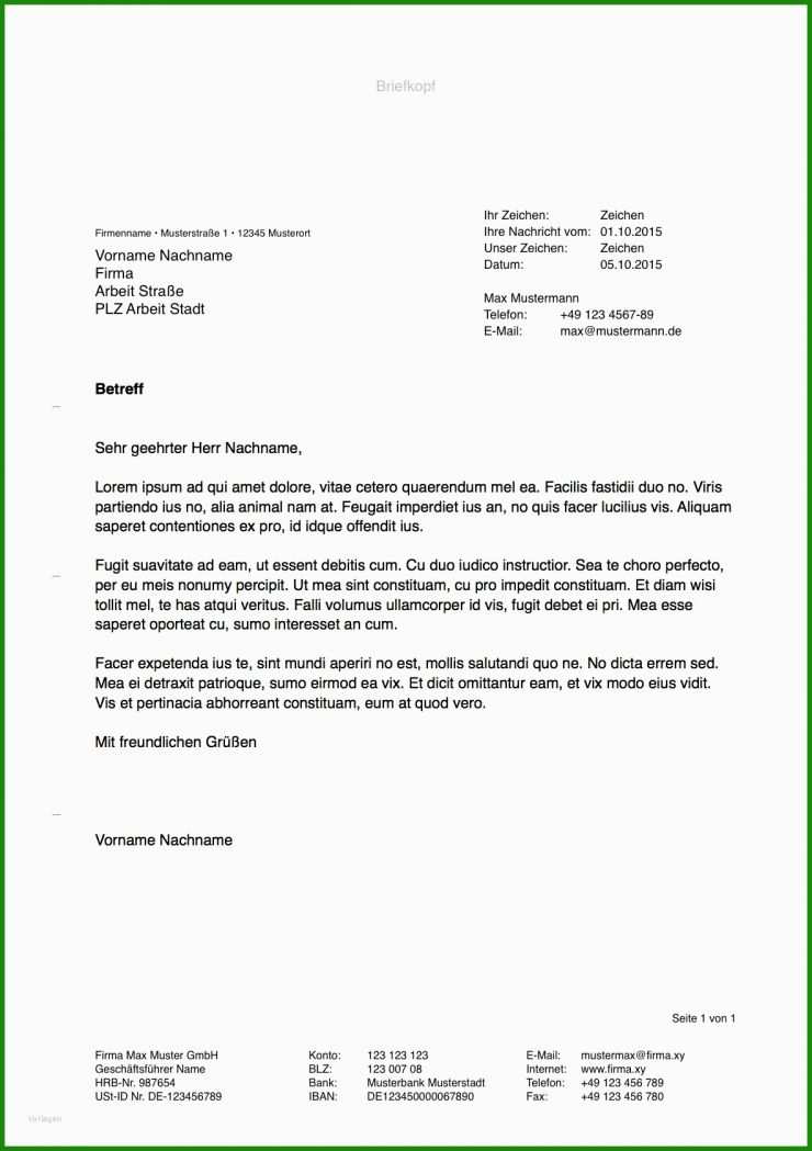 Word Vorlage Brief Nach Din 5008