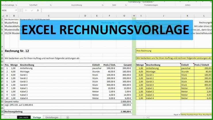 Word Vorlage Für Rechnung Erstellen
