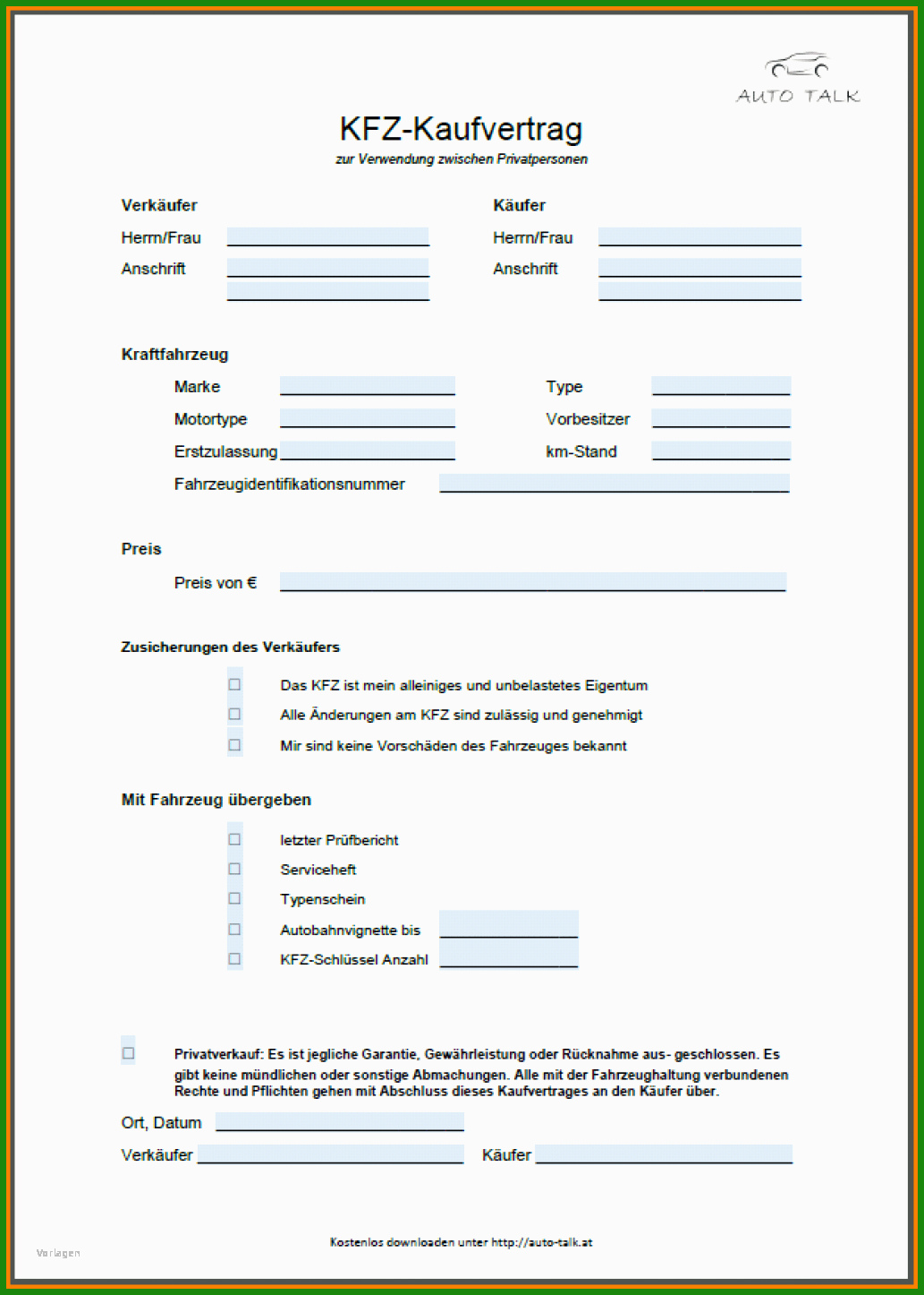 Elegantes Kaufvertrag Word Vorlage Bild