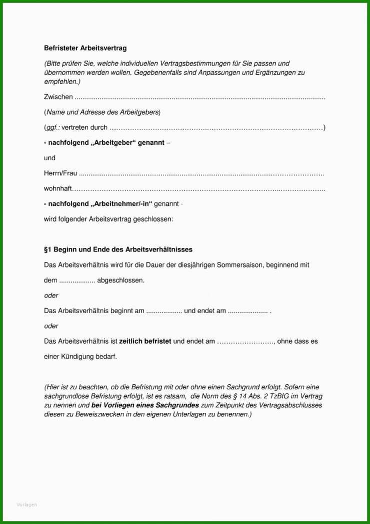 Zusatzvereinbarung Zum Arbeitsvertrag Muster